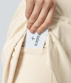 Plush Backless 2-in-1 Pocket Flare Mini Active Dress-Edition — Solitary Star — view 7