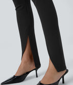 High Waisted Front Work Trousers — Black — view 4
