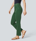 High Waisted Pockets Colorful Casual Bootcut Jeans — Lush Denim — view 3