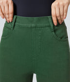 High Waisted Pockets Colorful Casual Bootcut Jeans — Lush Denim — view 4