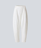 Mid Rise Pocket Barrel Leg Work Trousers — White — view 8