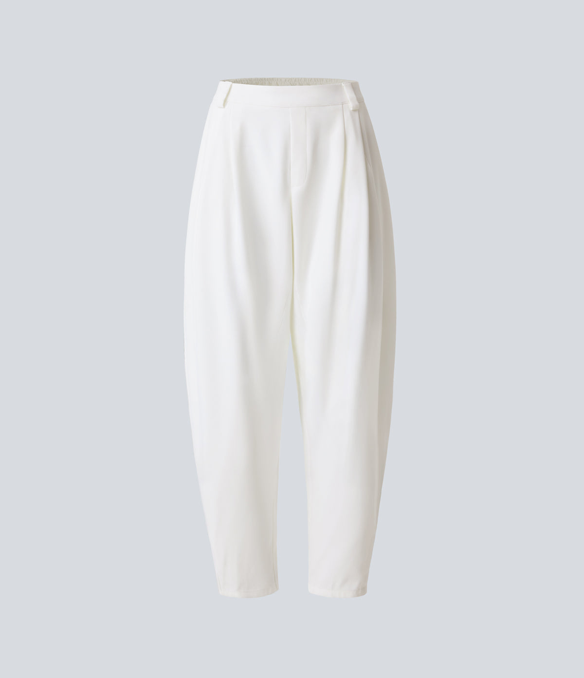 Mid Rise Pocket Barrel Leg Work Trousers — White — view 8