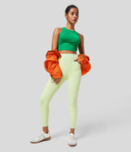High Waisted Multiple Pockets Colourful Stretchy Knit Denim 7/8 Casual Leggings — Jasper Denim — view 7
