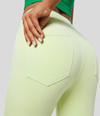 High Waisted Multiple Pockets Colourful Stretchy Knit Denim 7/8 Casual Leggings — Jasper Denim — view 5