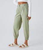 Mid Rise Casual Joggers with Pockets — Laurel Green — view 2