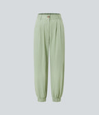 Mid Rise Casual Joggers with Pockets — Laurel Green — view 7
