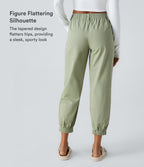 Mid Rise Casual Joggers with Pockets — Laurel Green — view 3
