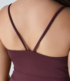 Backless Side Invisible Zipper Pocket Wide Leg Quick Dry Resort Slip Plus Size Jumpsuit — Amaranth — view 5
