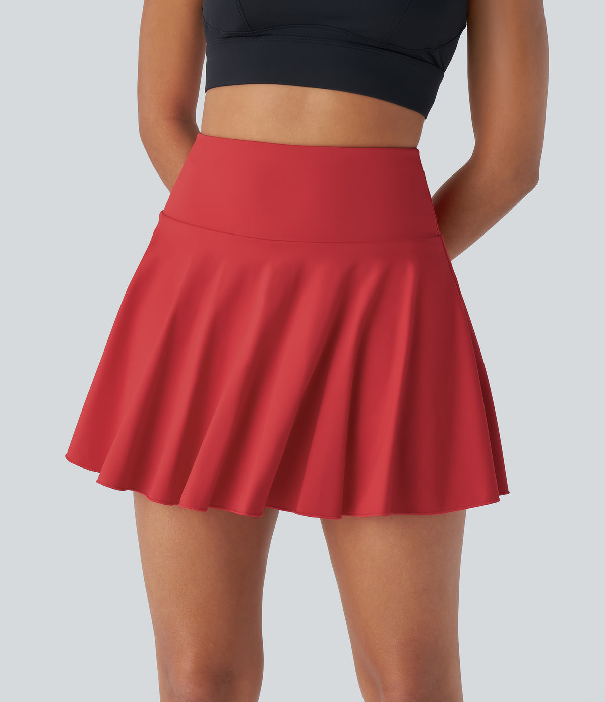 Airy 2-in-1 InstantCool Tennis Skirt-Longer Length-Marvelous — Mars Red — view 3