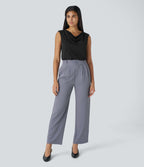 Cowl Neck Sleeveless Work Blouse — Black — view 6