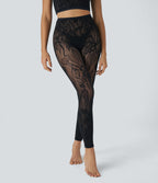 OneForm Seamless Flow High Waisted Cut Out Casual Leggings — Black — view 2