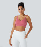 Airy Low Support Contrast Mesh InstantCool Yoga Sports Bra-A-D Cups — Begonia Rouge — view 2