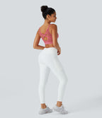 Airy Low Support Contrast Mesh InstantCool Yoga Sports Bra-A-D Cups — Begonia Rouge — view 7
