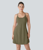 Plush Backless Active Dress-Longer Length-Edition — Grass Grey Green — view 2