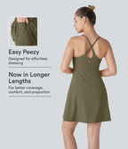 Plush Backless Active Dress-Longer Length-Edition — Grass Grey Green — view 1