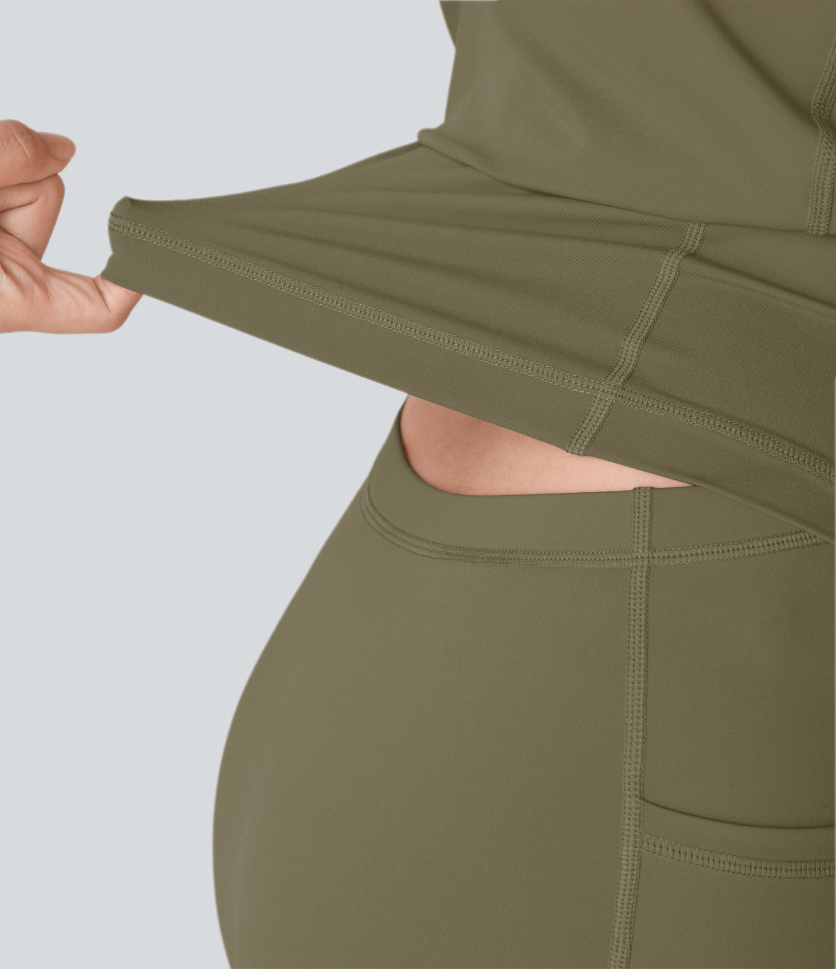 Plush Backless Active Dress-Longer Length-Edition — Grass Grey Green — view 4