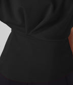 Short Sleeve Work Top — Black — view 4
