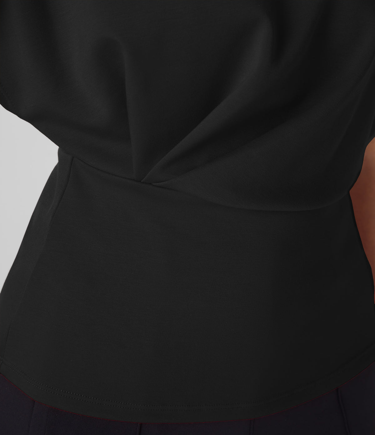 Short Sleeve Work Top — Black — view 4