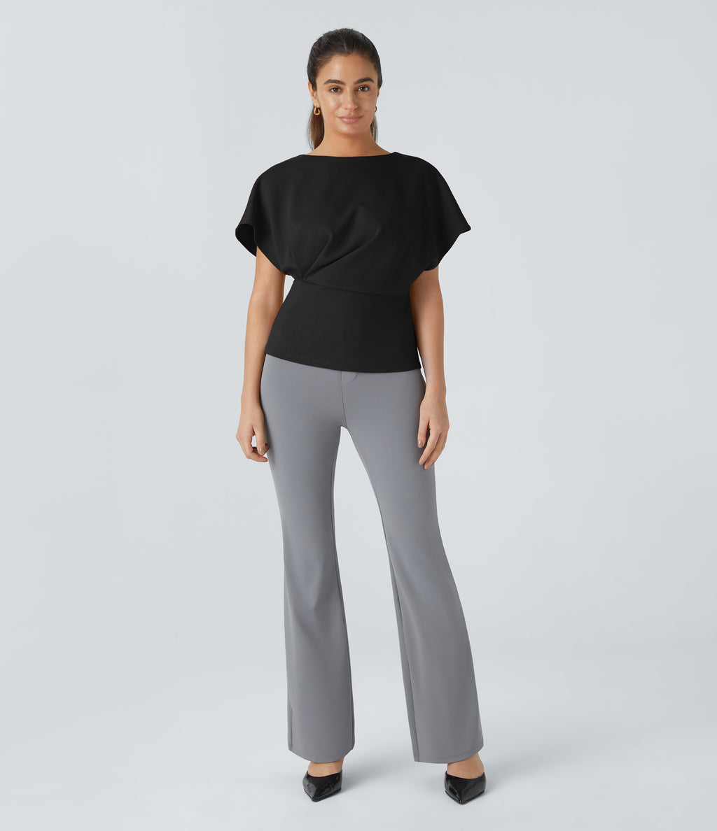 Short Sleeve Work Top — Black — view 5