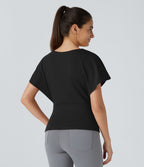 Short Sleeve Work Top — Black — view 2