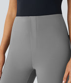 High Waisted Pocket Tapered Work Trousers — Putty Gray — view 4