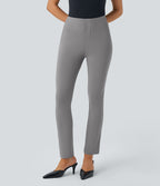 High Waisted Pocket Tapered Work Trousers — Putty Gray — view 3