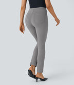 High Waisted Pocket Tapered Work Trousers — Putty Gray — view 2