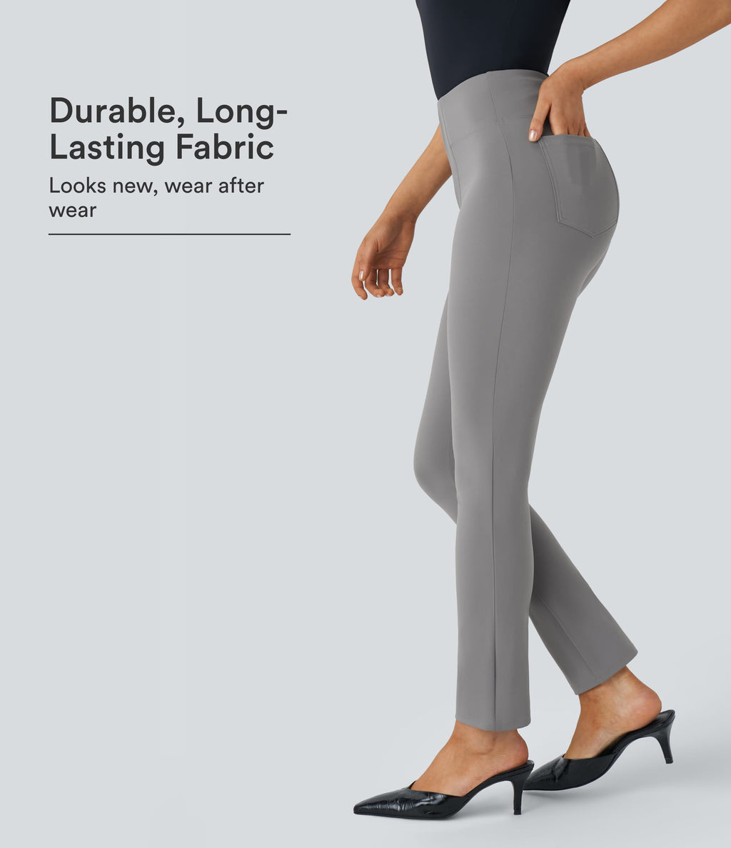 High Waisted Pocket Tapered Work Trousers — Putty Gray — view 1