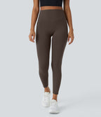 High Waisted Scrunch Butt Lifting Tummy Control Pocket Shaping Training Leggings — Hot Fudge — view 2