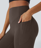 High Waisted Scrunch Butt Lifting Tummy Control Pocket Shaping Training Leggings — Hot Fudge — view 5