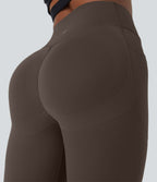 High Waisted Scrunch Butt Lifting Tummy Control Pocket Shaping Training Leggings — Hot Fudge — view 4