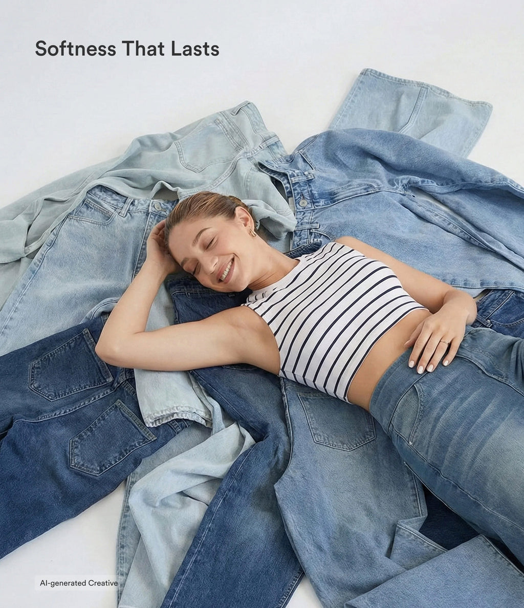 High Waisted Pockets Washed Casual Bootcut Jeans — Royal Blue Denim — view 5