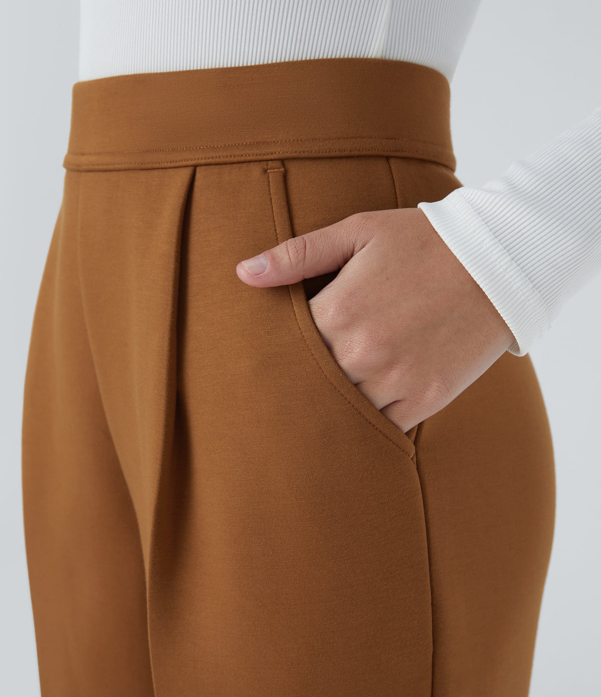 High Waisted Pocket Tapered Work Trousers — Glazed Ginger — view 4