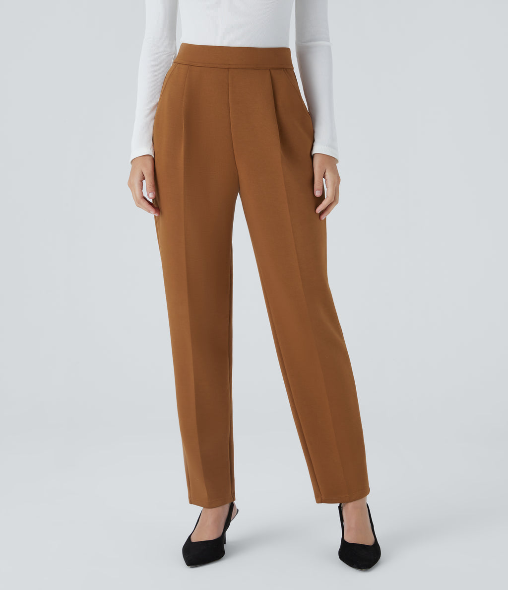 High Waisted Pocket Tapered Work Trousers — Glazed Ginger — view 1