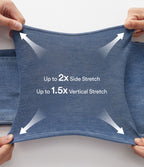 High Waisted Pockets Straight Leg Washed Casual Jeans — Blue Gray Denim — view 3