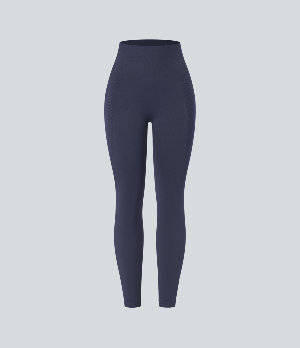 Seamless Flow High Waisted Ruched 7/8 Yoga Leggings — Peacoat — view 7