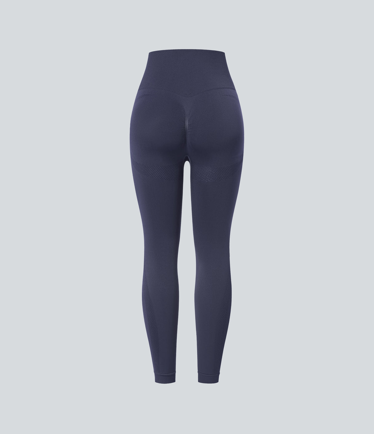 Seamless Flow High Waisted Ruched 7/8 Yoga Leggings — Peacoat — view 8