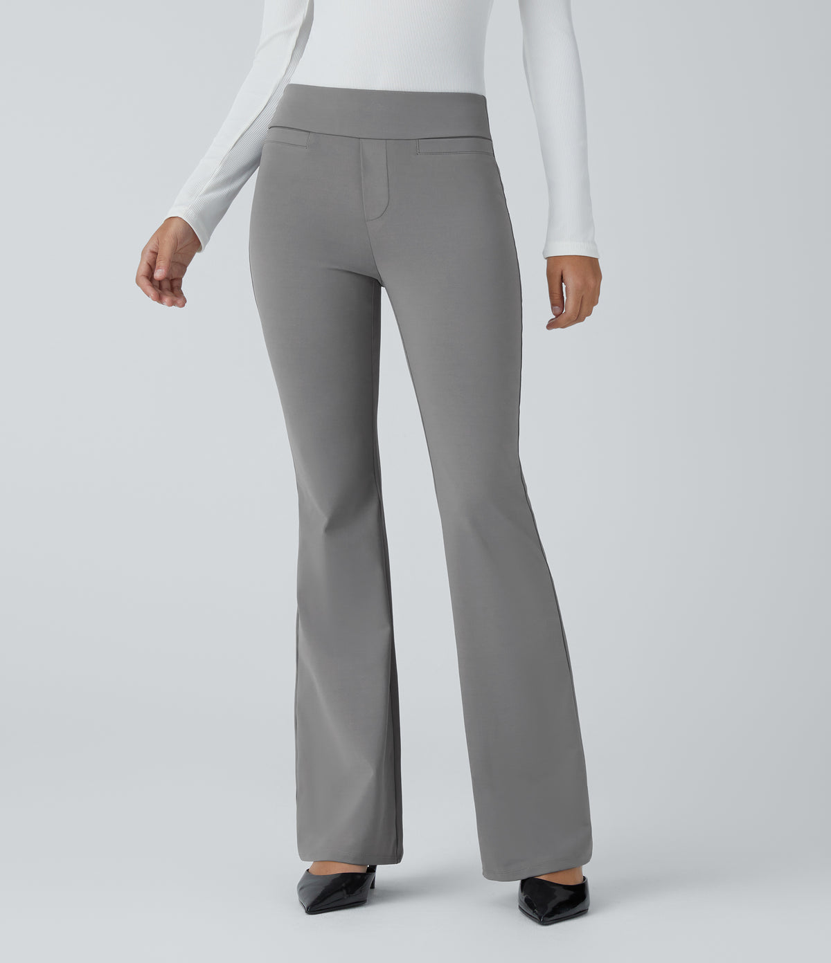 Mid Rise Pocket Work Trousers — Putty Gray — view 1