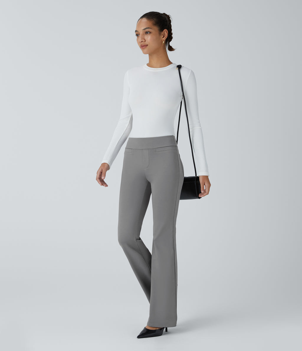 Mid Rise Pocket Work Trousers — Putty Gray — view 6