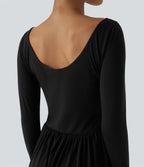 Scoop Neck Backless Side Pocket Casual Harem Jumpsuit — Black — view 4