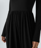 Scoop Neck Backless Side Pocket Casual Harem Jumpsuit — Black — view 6