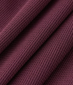 High Waisted Crossover Side Pocket Waffle Yoga Joggers — Evening Red — view 8