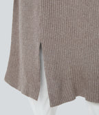 Hooded Long Sleeve Pocket Longline Casual Cardigan — Mocha Meringue — view 6