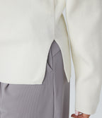 Off Shoulder Long Sleeve Work Jumper — Lily White — view 5