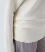 Off Shoulder Long Sleeve Work Jumper — Lily White — view 6