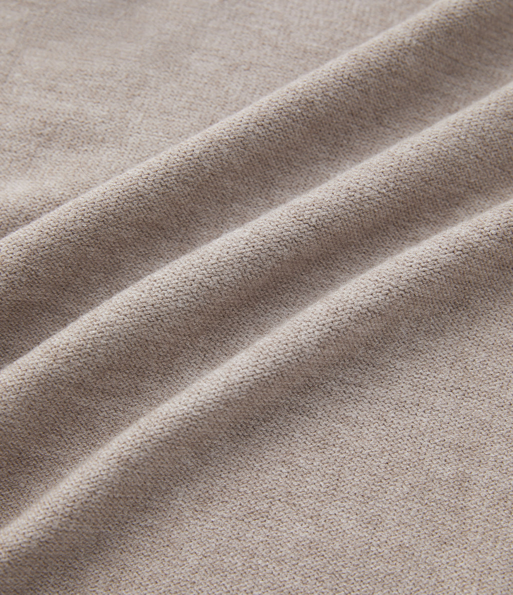 Round Neck Dropped Shoulder Long Sleeve Casual Jumper — Doeskin — view 8