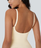 Seamless Flow Adjustable Strap Backless Tummy Control Butt Lifting Lounge Sculpting Shapewear Bodysuit — Vanilla Ice — view 4