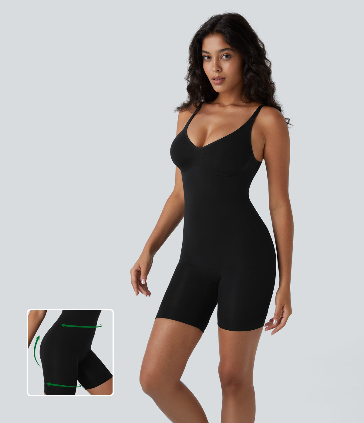 Seamless Flow Adjustable Strap Backless Tummy Control Butt Lifting Lounge Sculpting Shapewear Bodysuit — Black — view 8