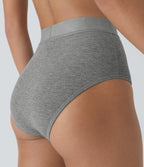 High Stretch Skin Friendly High Waisted Lounge Panties — Fog Gray — view 5