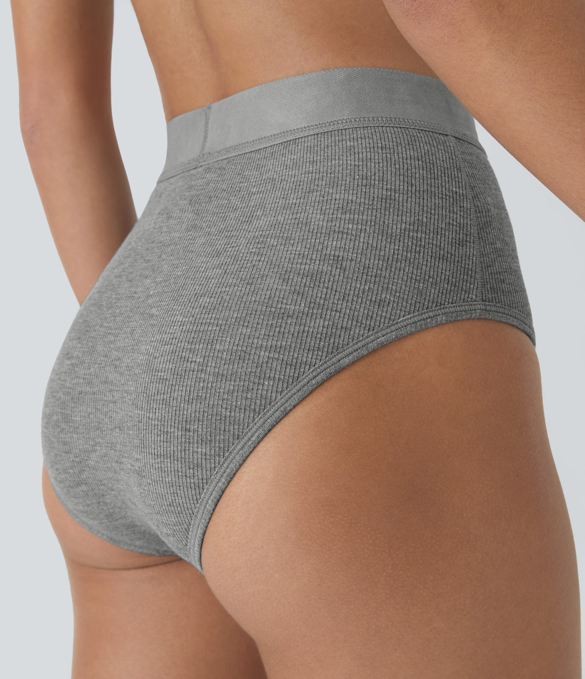 High Stretch Skin Friendly High Waisted Lounge Panties — Fog Gray — view 5